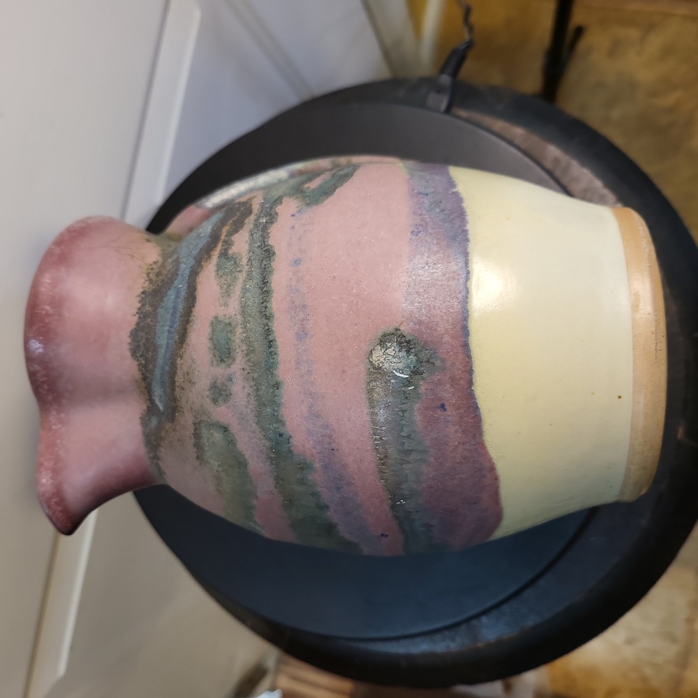 Joe Winter Signed Raku Pottery Studio Ceramic Pitcher Vase Vessel 7" - Picture 10 of 10